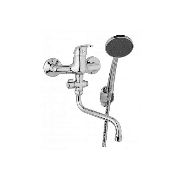 JB Sanitary Slim A10 37 51 umyvadlová a sprchová nástěnná baterie 150 mm s příslušenstvím - otočný přepínač