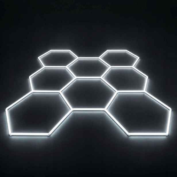 Silný stropní svítidlo Led 229x237 cm černý Hexagon 8 245W studio auto 6500K