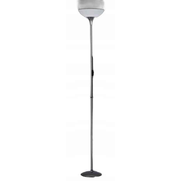 Stojací podlahová lampa s širokým stínidlem, stříbrná Rl