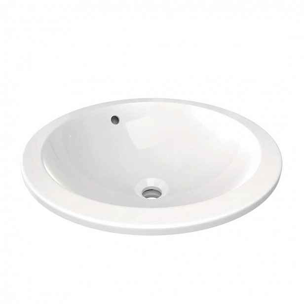 Ideal Standard Connect - Umyvadlo zápustné, průměr 48 cm, bez otvoru pro baterii, bílá E505401
