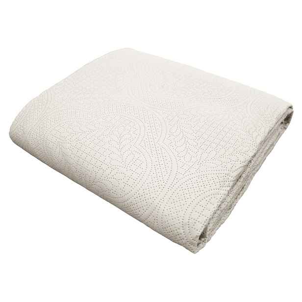 Krémový set přehozu a povlaku na polštář z mikrovlákna 240x260 cm Romane – douceur d'intérieur