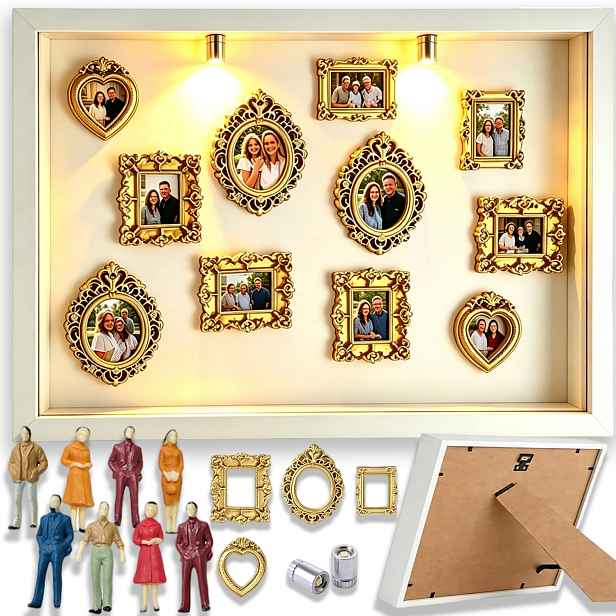 Mini Muzeum Diy Rámeček Krabička Kreativní Miniaturní Rámečky Na Fotografie S Led
