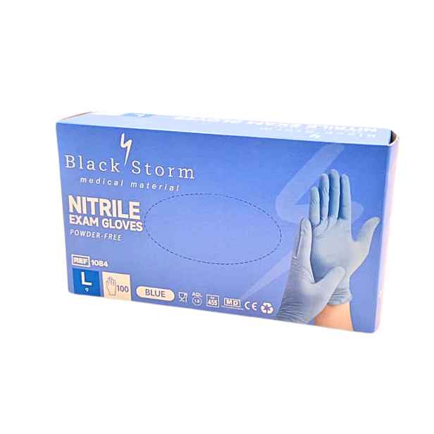 Rukavice Black Storm Nitril modré - vel.L 100ks/bal.
