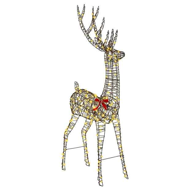 vidaXL 3D Sob 250 LED Teplá bílá 180 cm Ratan