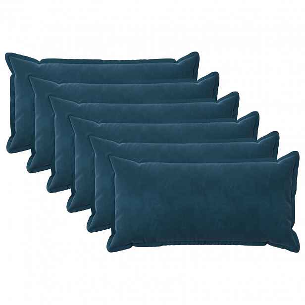 vidaXL Povlak na polštář 6 pcs HOUTEN Modrá 40 x 70 cm Samet