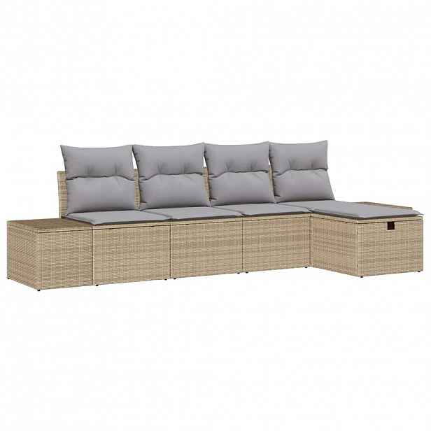 vidaXL Set pohovek 5 ks polyratan
