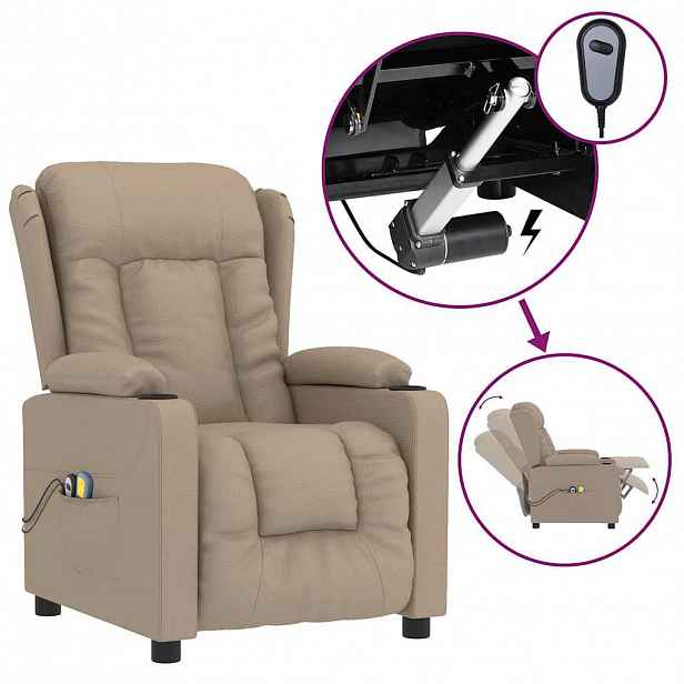 vidaXL Elektrické masážní křeslo cappuccino umělá kůže