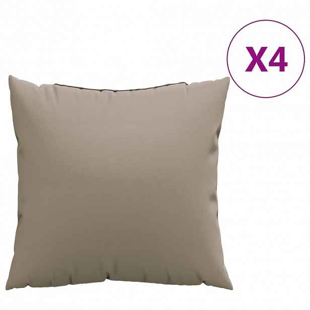 vidaXL Polštáře na pohovku 4 ks taupe 50 x 50 cm textil