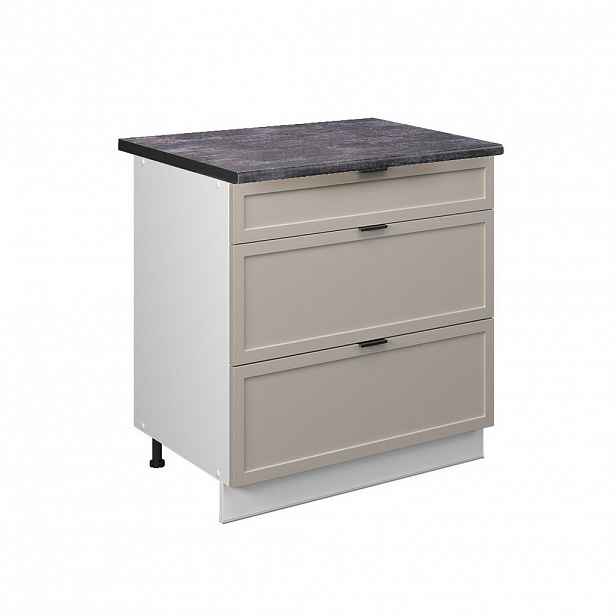Vicco SPODNÍ SKŘÍŇKA KUCHYŇSKÉ LINKY Fame-Line GreyBeige 80 cm se 3 zásuvkami, PD Antracit