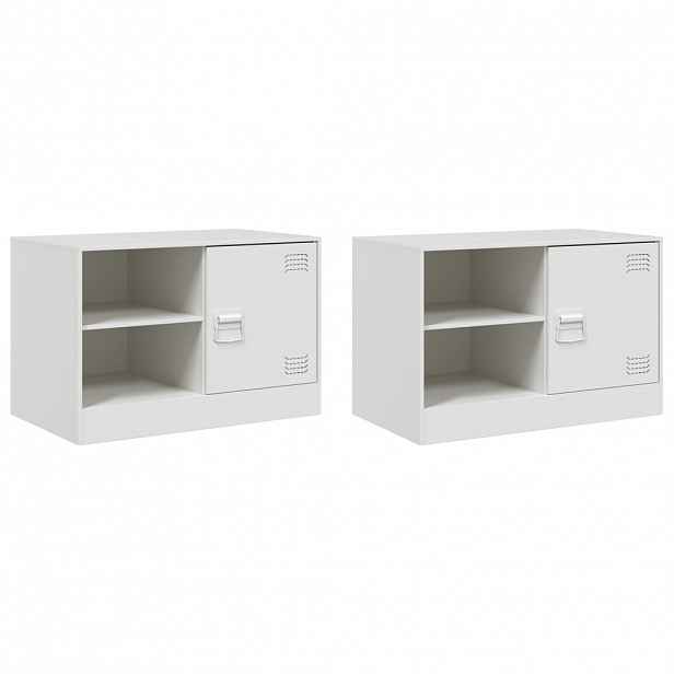 vidaXL TV skříňky 2 ks bílé 67 x 39 x 44 cm ocel