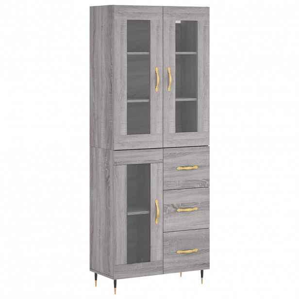 vidaXL Skříň highboard šedá sonoma 69,5 x 34 x 180 cm kompozitní dřevo