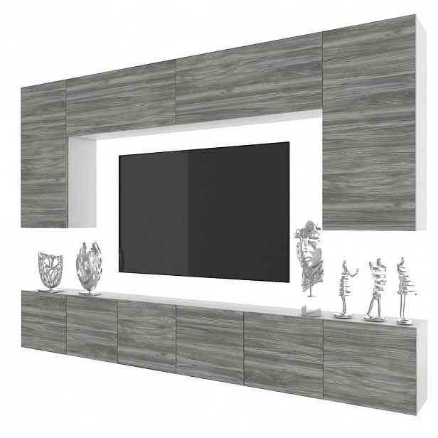 B BELINI GROUP OBÝVACÍ STĚNA Milano 2, Šedá matná, 300 cm, Bezúchytková