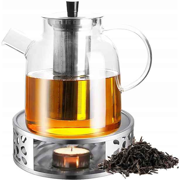 Skleněný Džbán 1,8L S Ohřívačem A Napařovačem Elegantní Klasický