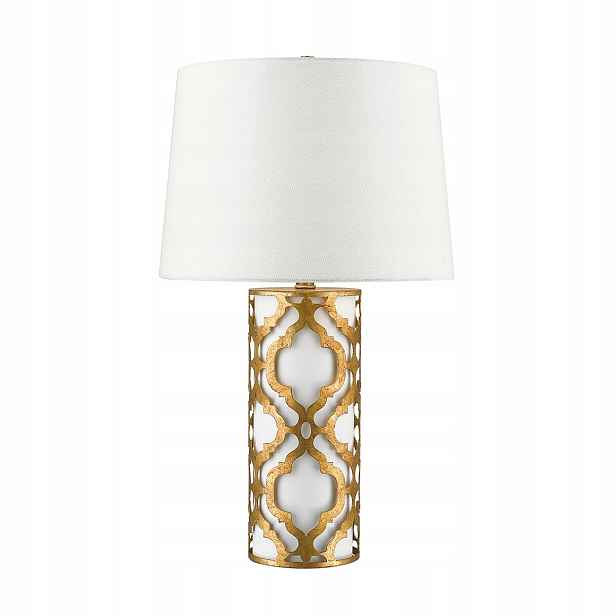 Stolní lampa Gilded Nola Arabella Bílá Zlatá E27 60W IP20
