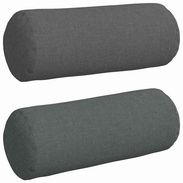 vidaXL Polštáře 2 ks textil Tmavě šedá Ø 15 x 40 cm