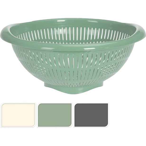 cedník d30x14cm, stojící, 2ucha, 3barvy, plast