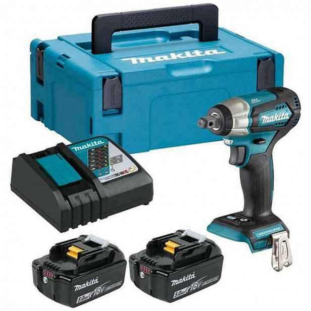 Makita - 18V AKU rázový utahovák, 2x aku 5,0 Ah LXT, nabíječka DTW181RTJ