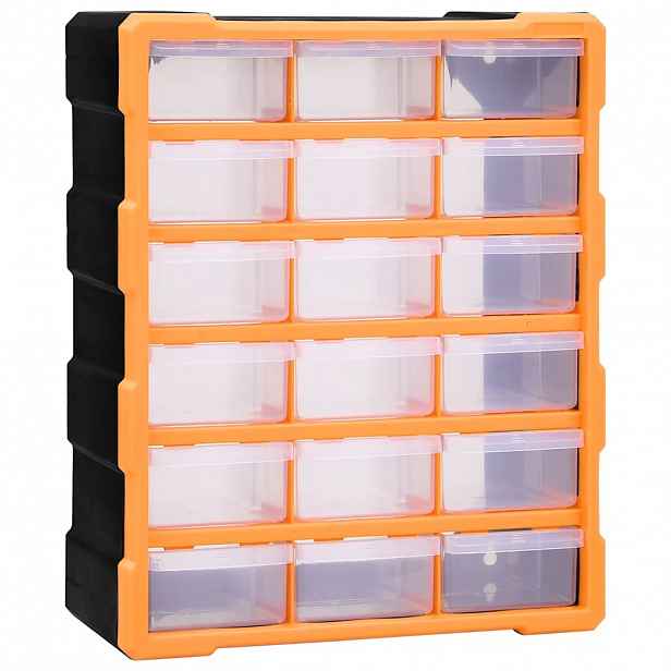 vidaXL Organizér s 18 středně velkými zásuvkami 38 x 16 x 47 cm
