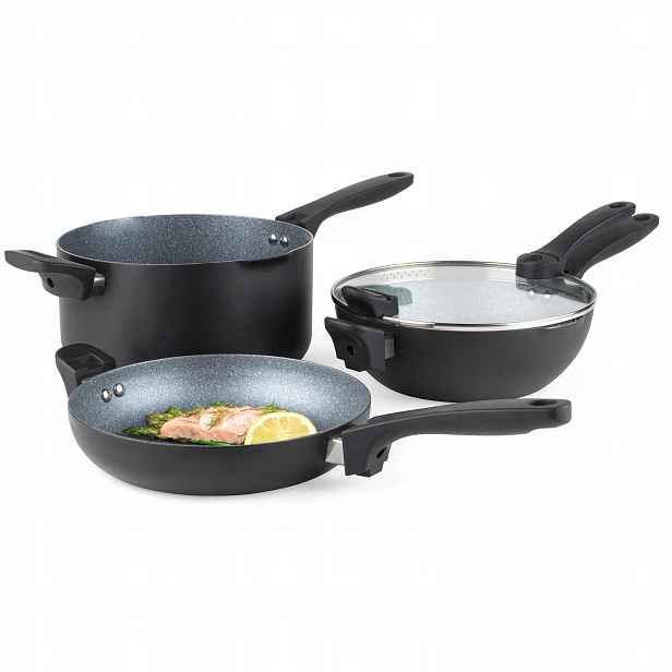 Wok Pánev Rendlík 3X24 CM Univerzální Víko Russell Hobbs Na Indukci