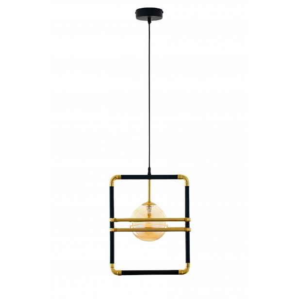 Závěsná lampa Fiori Černá Zlatá Skleněná Lampa 1xG9 29 cm Stropní Svítidlo