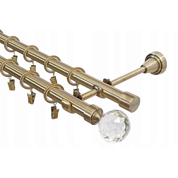 Dvojitá Garnýž kovová zlatá mix koncovek Imperia Deco 19+19 mm 300 cm