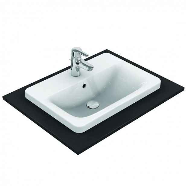 Ideal Standard Connect - Umyvadlo zápustné, 58x43 cm, s přepadem, 1 otvor pro baterii, bílá E504401
