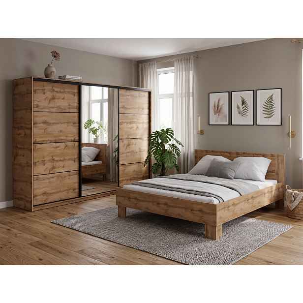 Ložnice NEJBY BARNABA PREMIUM 280 s postelí 160x200 cm s vyšším čelem, dub wotan