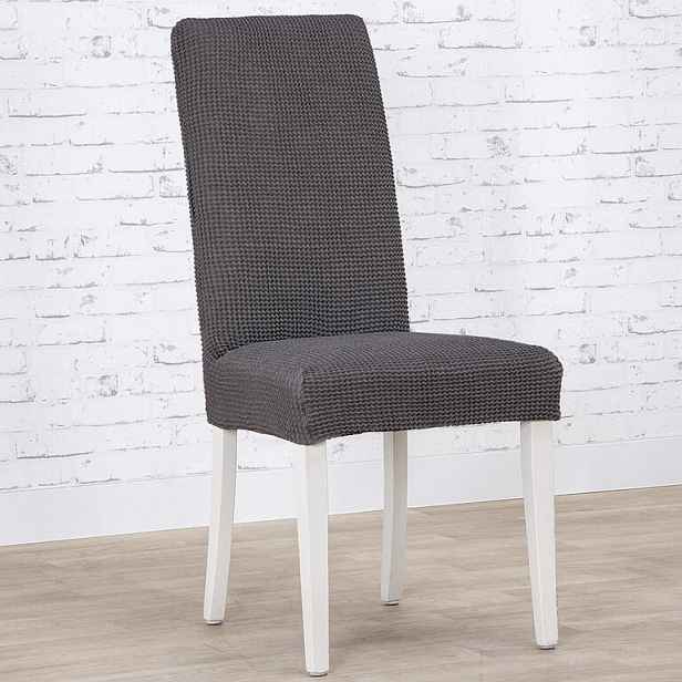 Nueva Textura decoDoma napínací potah strečový NIAGARA antracitová židle s opěradlem 2 ks 40 x 40 x 55 cm