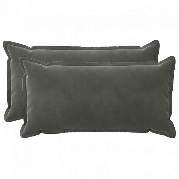 vidaXL Povlak na polštář 2 pcs HOUTEN Tmavě šedá 40 x 70 cm Samet