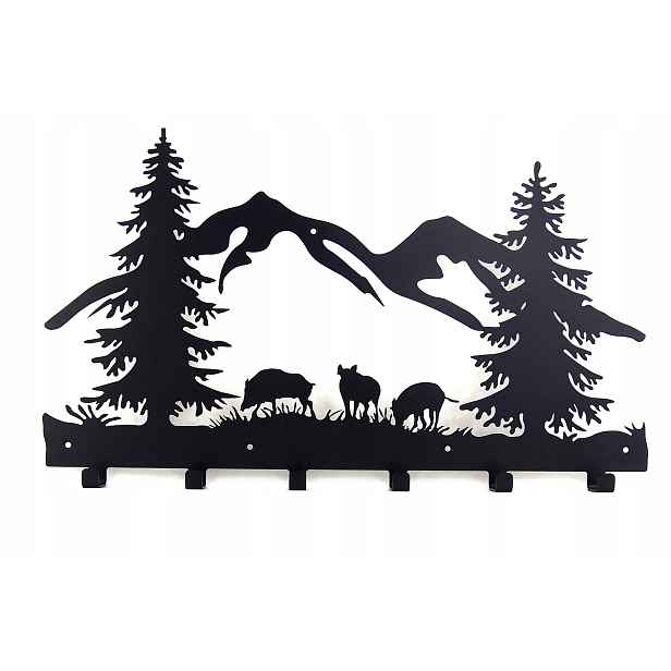 Nástěnný věšák na oblečení s klíči Divoký Les Puzzle