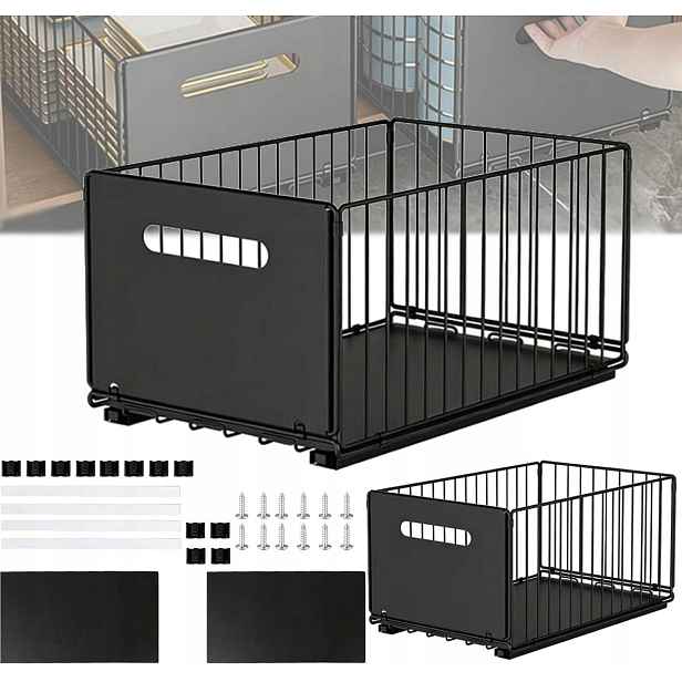2ks Výsuvný organizér pod skříňku Šuplík bez vrtání 24.5×37.5×19 Cm
