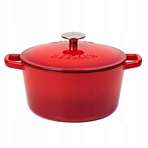 Gerlach Hrnec litinový 3 l Natur Iron červený gradient