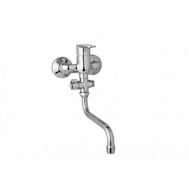 JB Sanitary Tira D10 32 30 - Nástěnná umyvadlová a sprchová baterie 100 mm; otočný přepínač;bez příslušenství; trubkové ramínko 200 mm