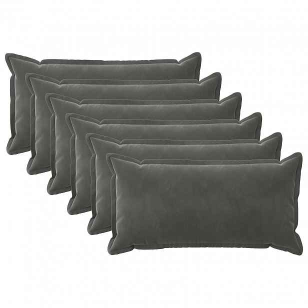 vidaXL Povlak na polštář 6 pcs HOUTEN Tmavě šedá 40 x 70 cm Samet