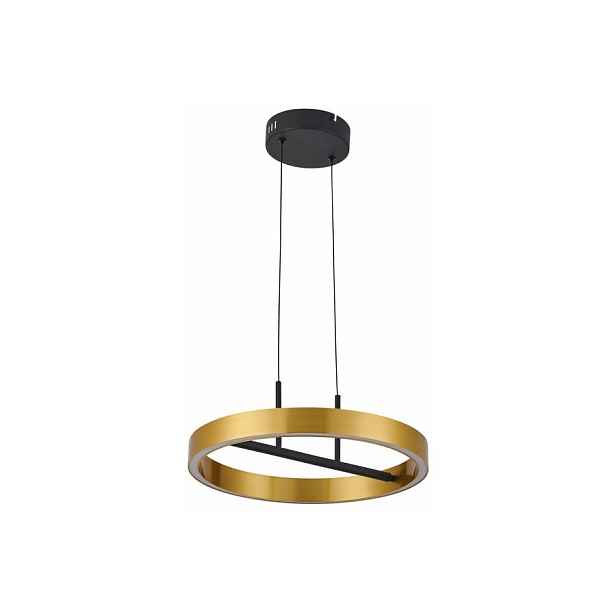Závěsná Led lampa moderní elegantní černá zlatá kulatá 40 cm Reality