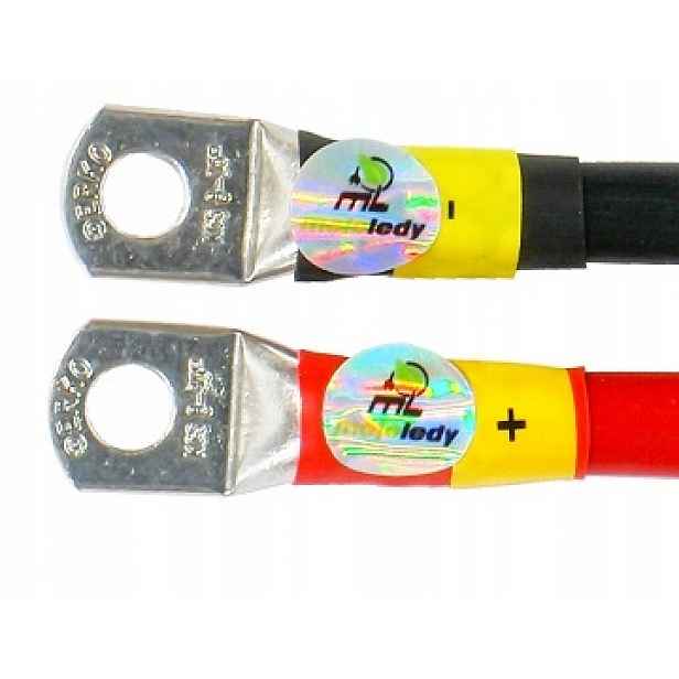 2x 400 cm propojovací kabel akumulátoru 35 mm Kcs M8 černý a červený