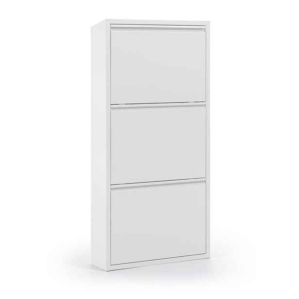 Bílý kovový výklopný botník 50x103x15 cm Ode – Kave Home