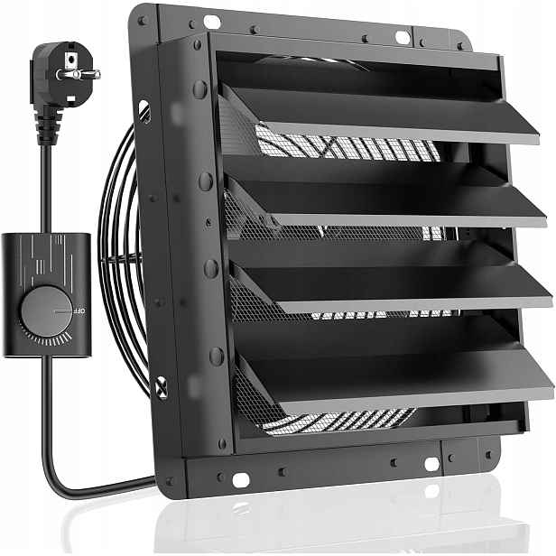 Hg Power nástěnný ventilátor 300 mm s regulátorem černý
