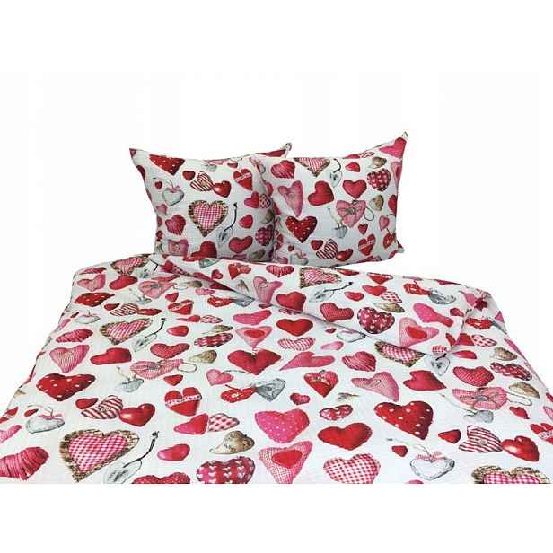 Krepové povlečení 160x200 lux 2577 srdce