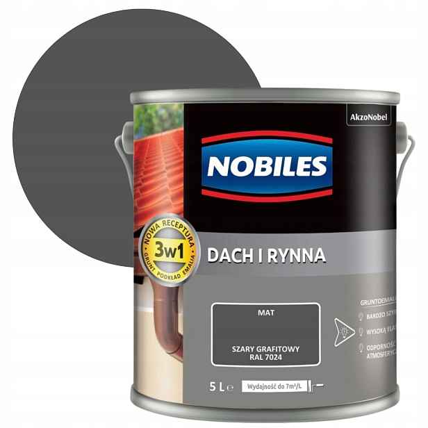 Nobiles Střecha A Okap 5 L Šedá Grafitová Barva Ral 7024