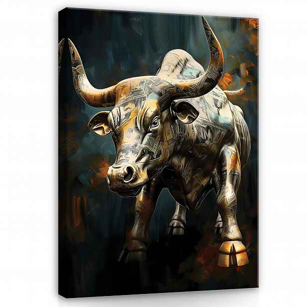 Obraz Býk Motivace Peníze Úspěch Nástěnný Moderní Do Kanceláře 120x80