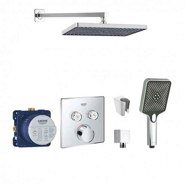 SANITINO - Sprchový set s baterií a tělesem pod omítku Grohe, příslušenství kielle, chrom SANI21GKK011