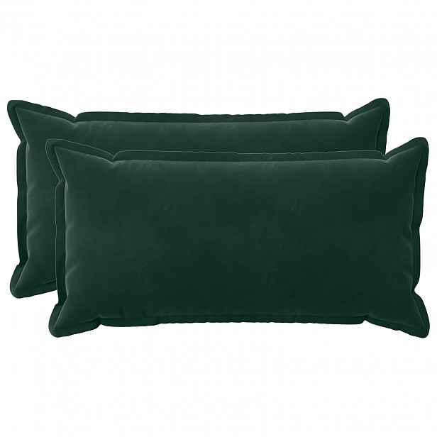 vidaXL Povlak na polštář 2 pcs HOUTEN Tmavě zelená 40 x 70 cm Samet