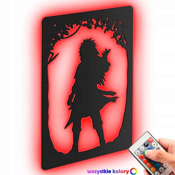 Dřevěný 3D obraz Anime Naruto Madara Uchiha Nástěnná Noční Lampa Led