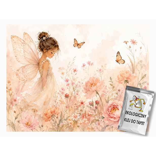 Fototapeta Flizelina Zahrada Květiny Víla Motýli Pohádka 368x254 130g
