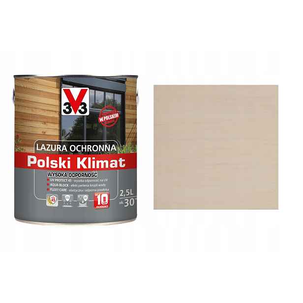Lazura V33 Polský Klima 10 let Bílá Krémová 2,5L