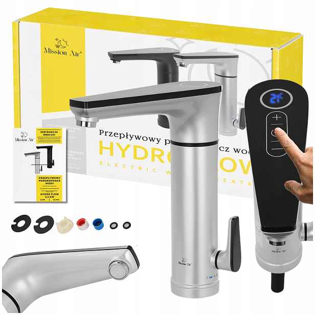 Průtokový elektrický kohoutkový ohřívač vody Mission Air 3,3 kW LCD