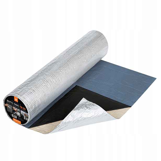 Široká alubutylová těsnící páska 1 mm x 50 cm x 5 m se silným lepidlem