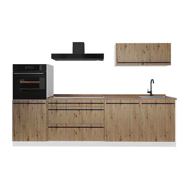 Vicco KUCHYŇSKÝ KOUT R-Line, Řemeslný dub/Bílá, 280 cm pracovná doska Dub Goldkraft