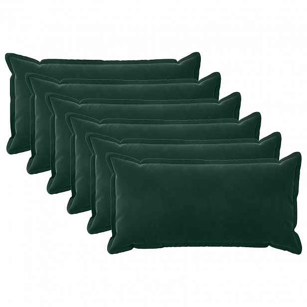 vidaXL Povlak na polštář 6 pcs HOUTEN Tmavě zelená 40 x 70 cm Samet
